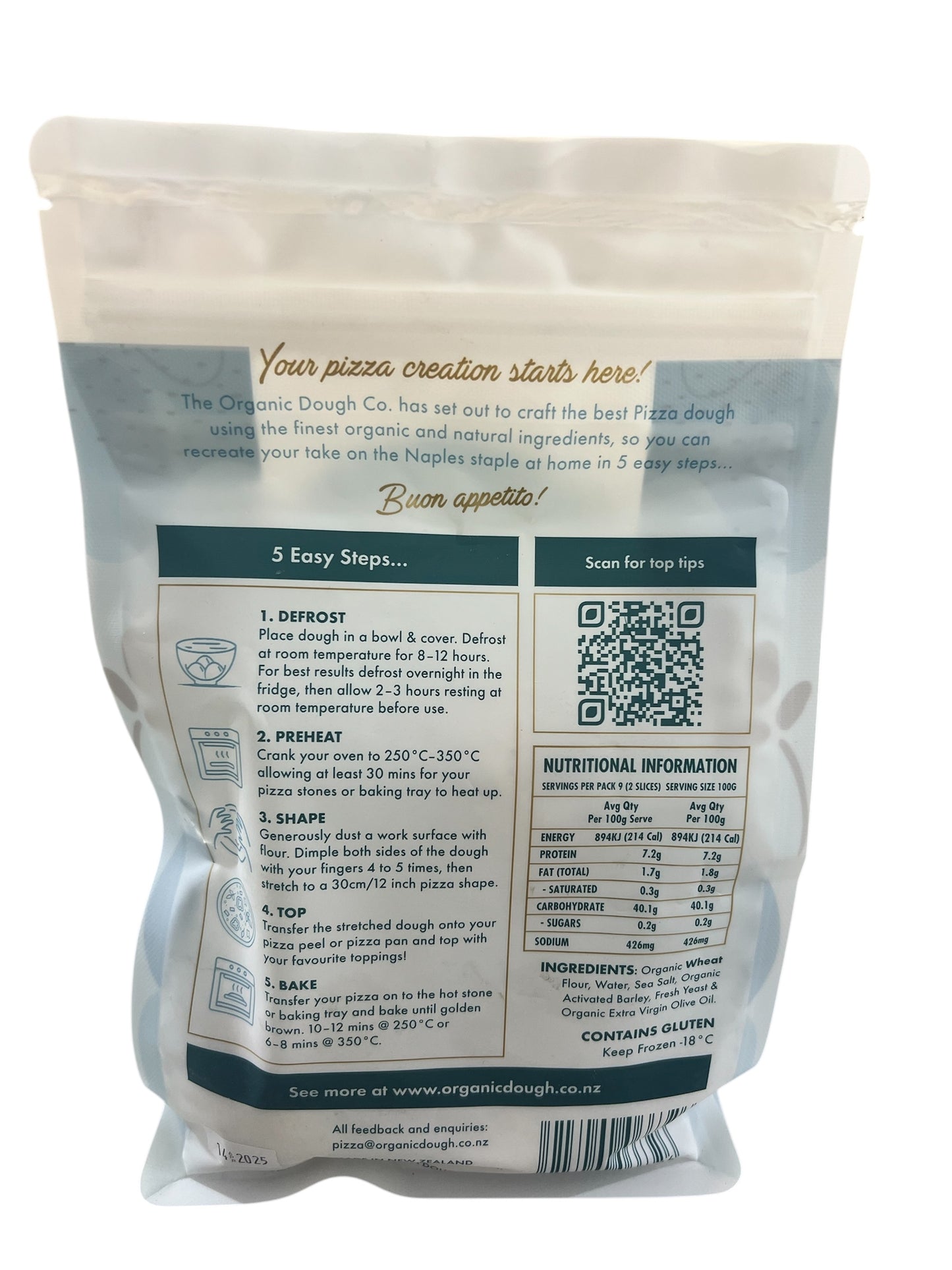 Organic Dough Pizza Dough